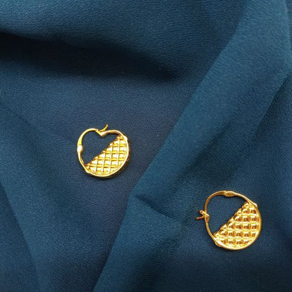 Gold Plated New Basket Style Loop Earring