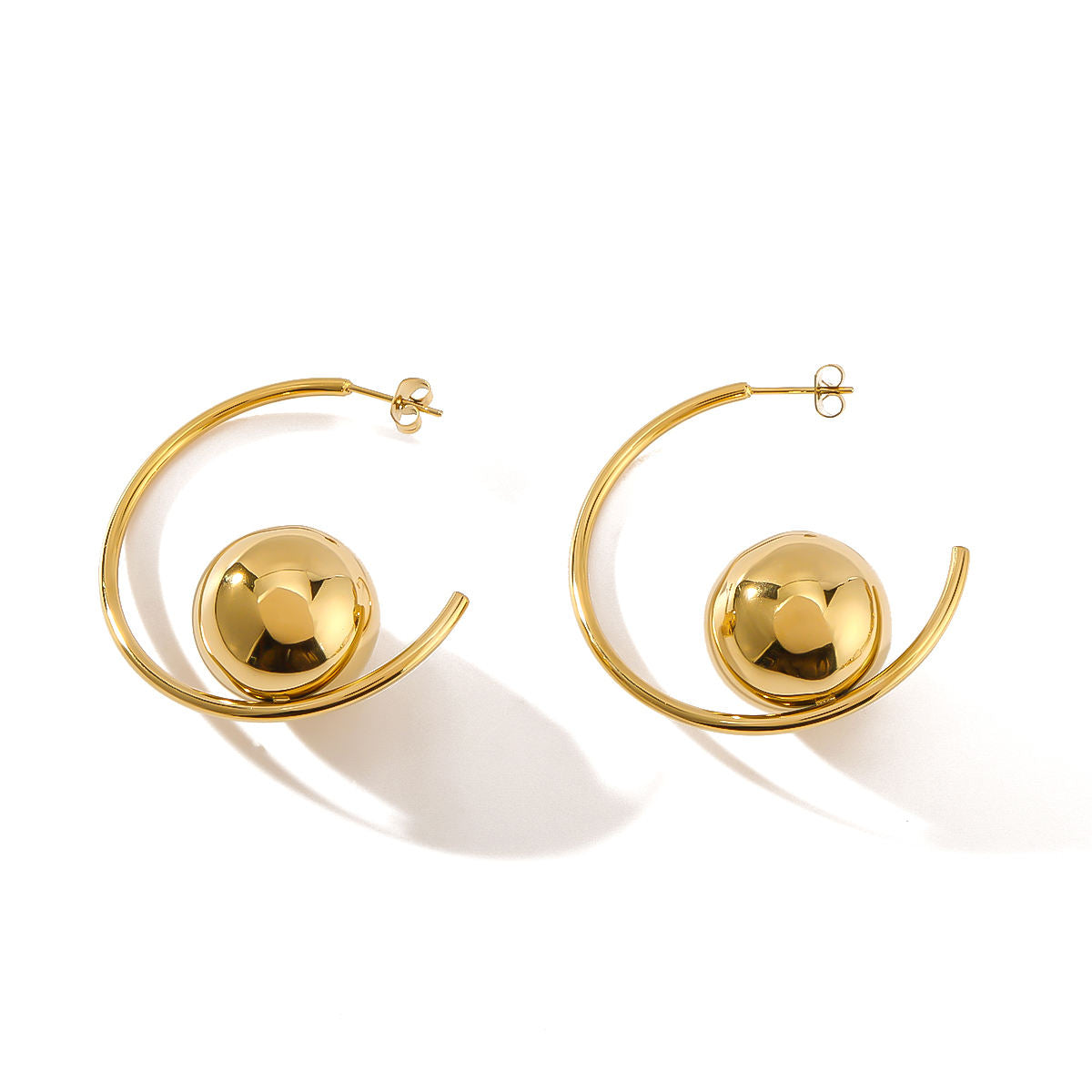 Classic Gold Large Circle Hoop Earring With Luxury Look