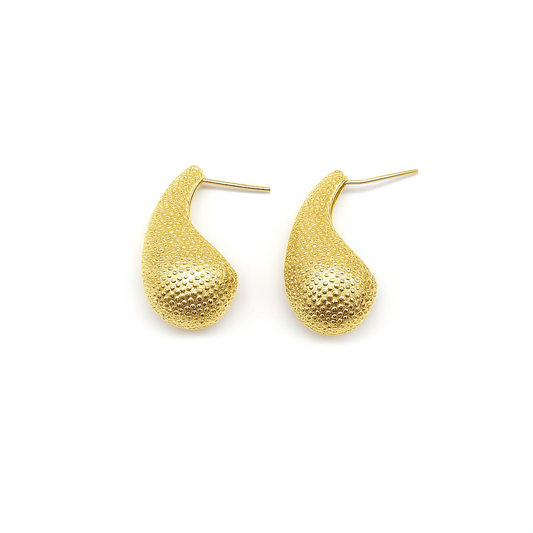 Gold Plated Water Drop With Fancy Look Earring