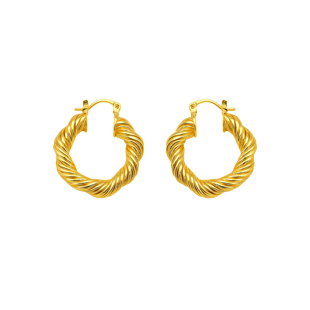Gold Plated Twisted Antique Western Style Earring