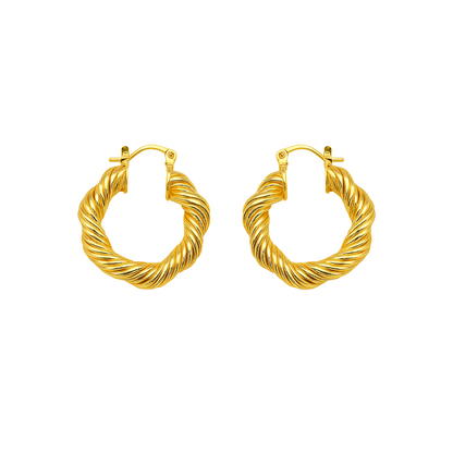 Gold Plated Twisted Antique Western Style Earring