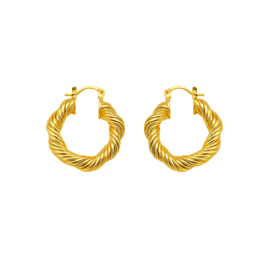 Gold Plated Twisted Antique Western Style Earring