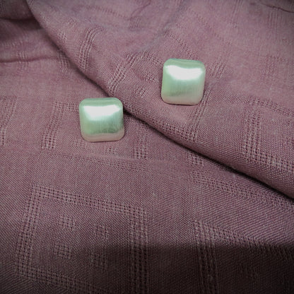 Square Shape Simple Sliver Plated Stud Earring