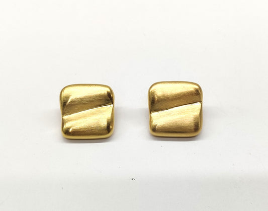 Rectangle Shape Wave Style Stud Earring