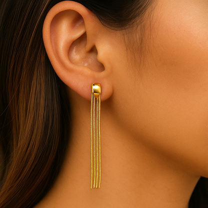 Fashion Gold Chain Tassel Earrings