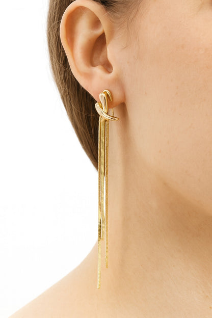 Golden Needle Tassel Earring