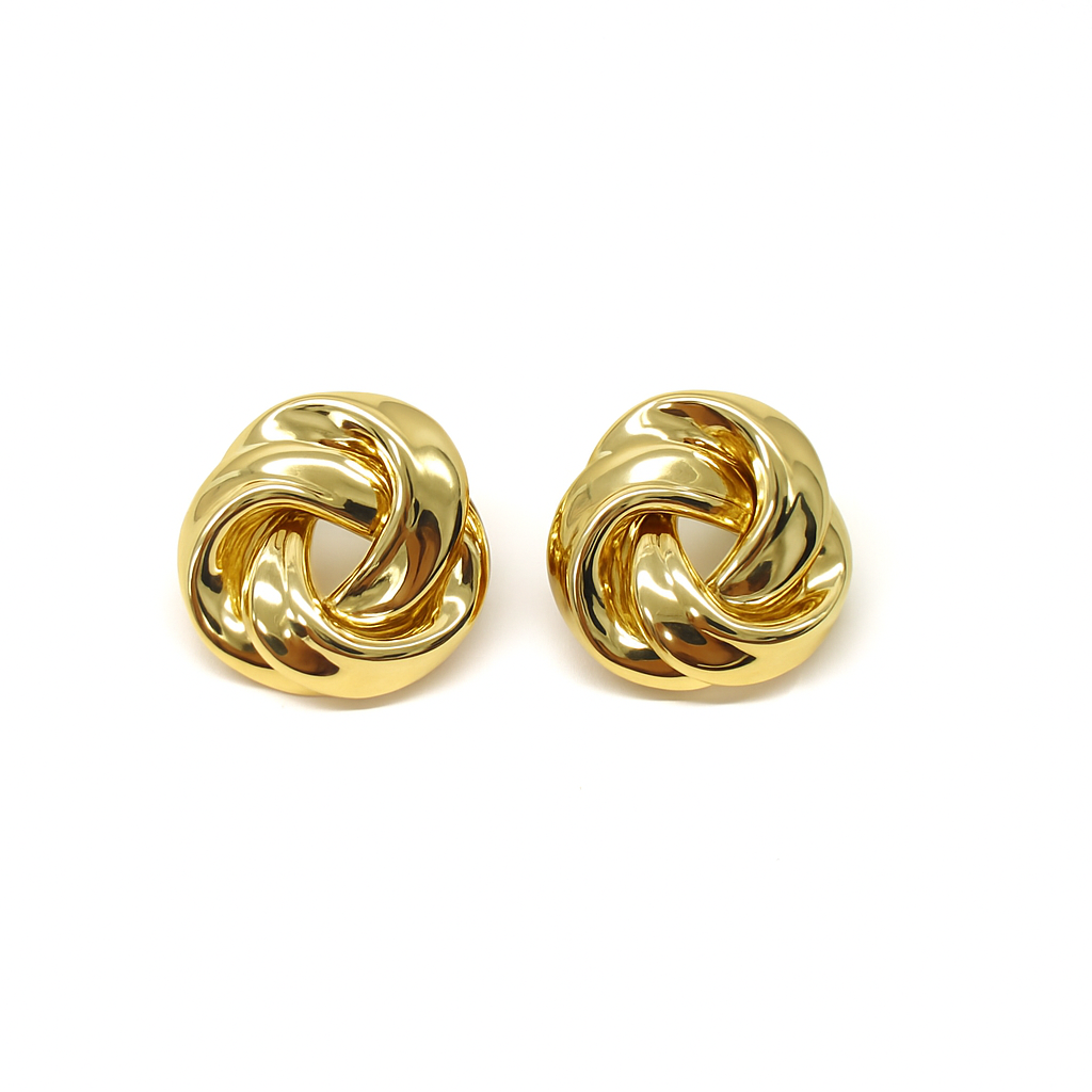 Gold plated vintage style knotted stud