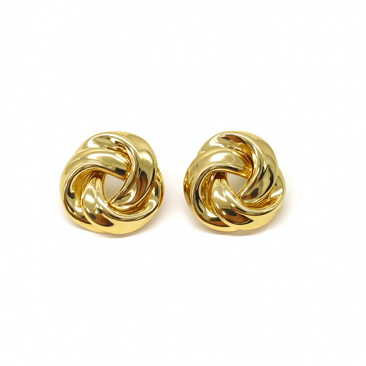Gold plated vintage style knotted stud