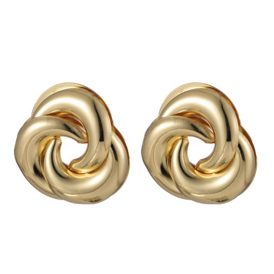 Small circle twisted stud earring