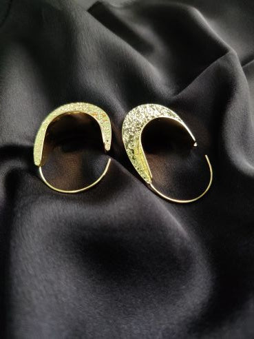 Gold platted long hoop earring