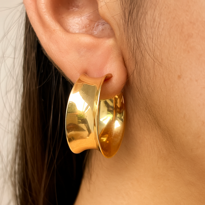 Chunky gold plated cuff earring
