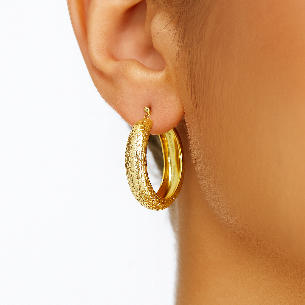 Big  circle matt gold earring