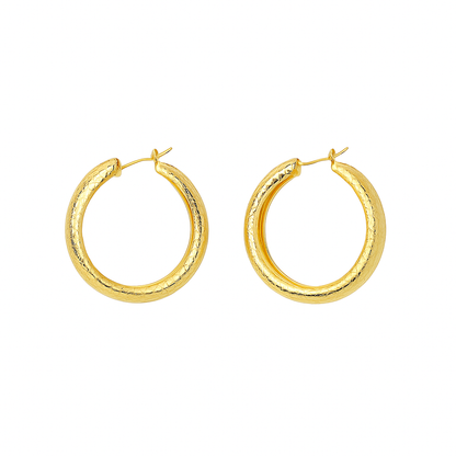 Big  circle matt gold earring