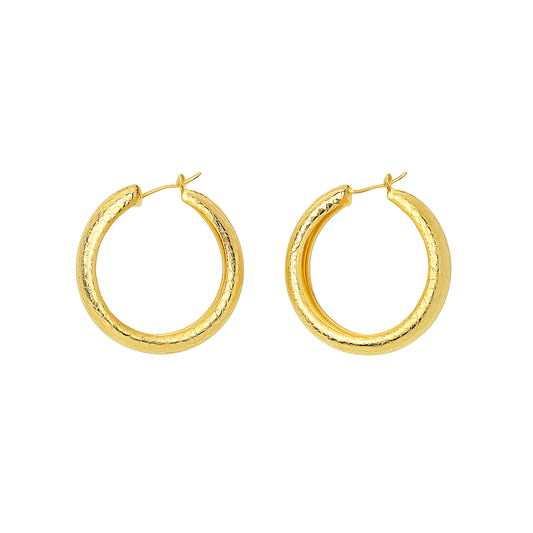 Big  circle matt gold earring