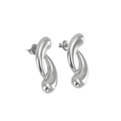 Silver Plated Curve Style Fashionable Earring