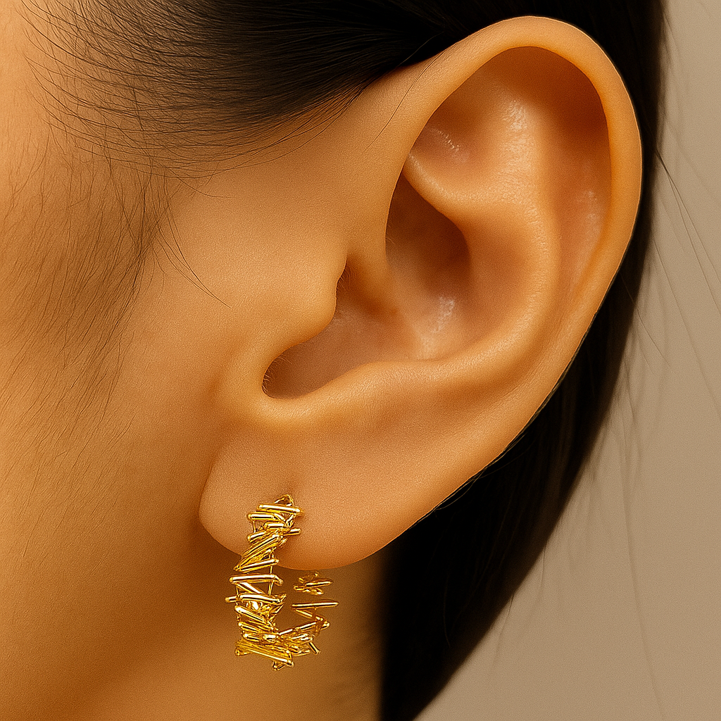 Classic Gold Plated Large Hoop Earrings For Women