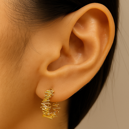 Classic Gold Plated Large Hoop Earrings For Women