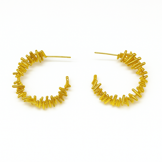 Classic Gold Plated Large Hoop Earrings For Women