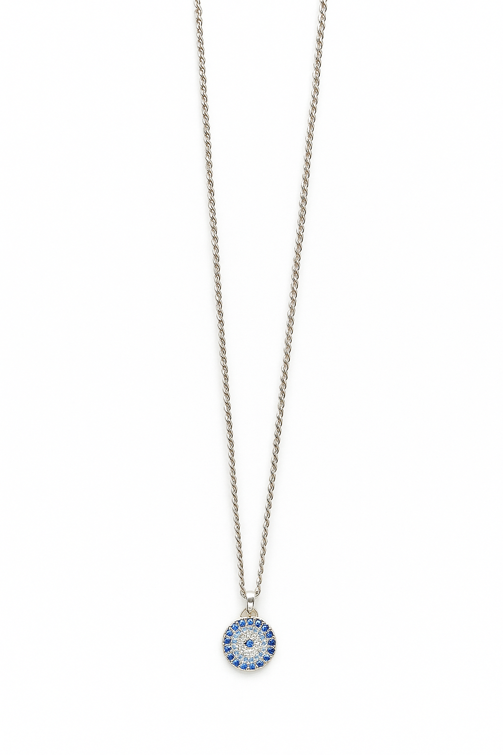 Elegant Evil Eye Design Silver Pedant Necklace