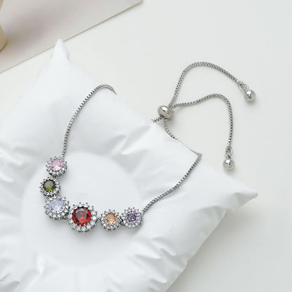 Multi Colour Silver Plated Stylish Bracelet