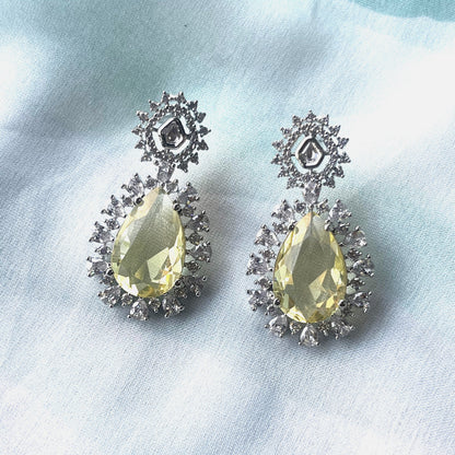 Citrine stone drop earring for women