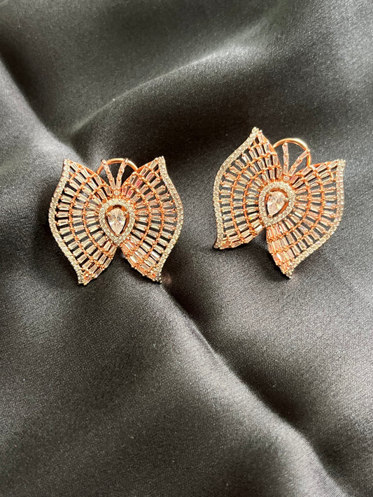 Butterfly designer rose gold earring