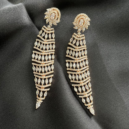 Rose gold platted tassel long earring