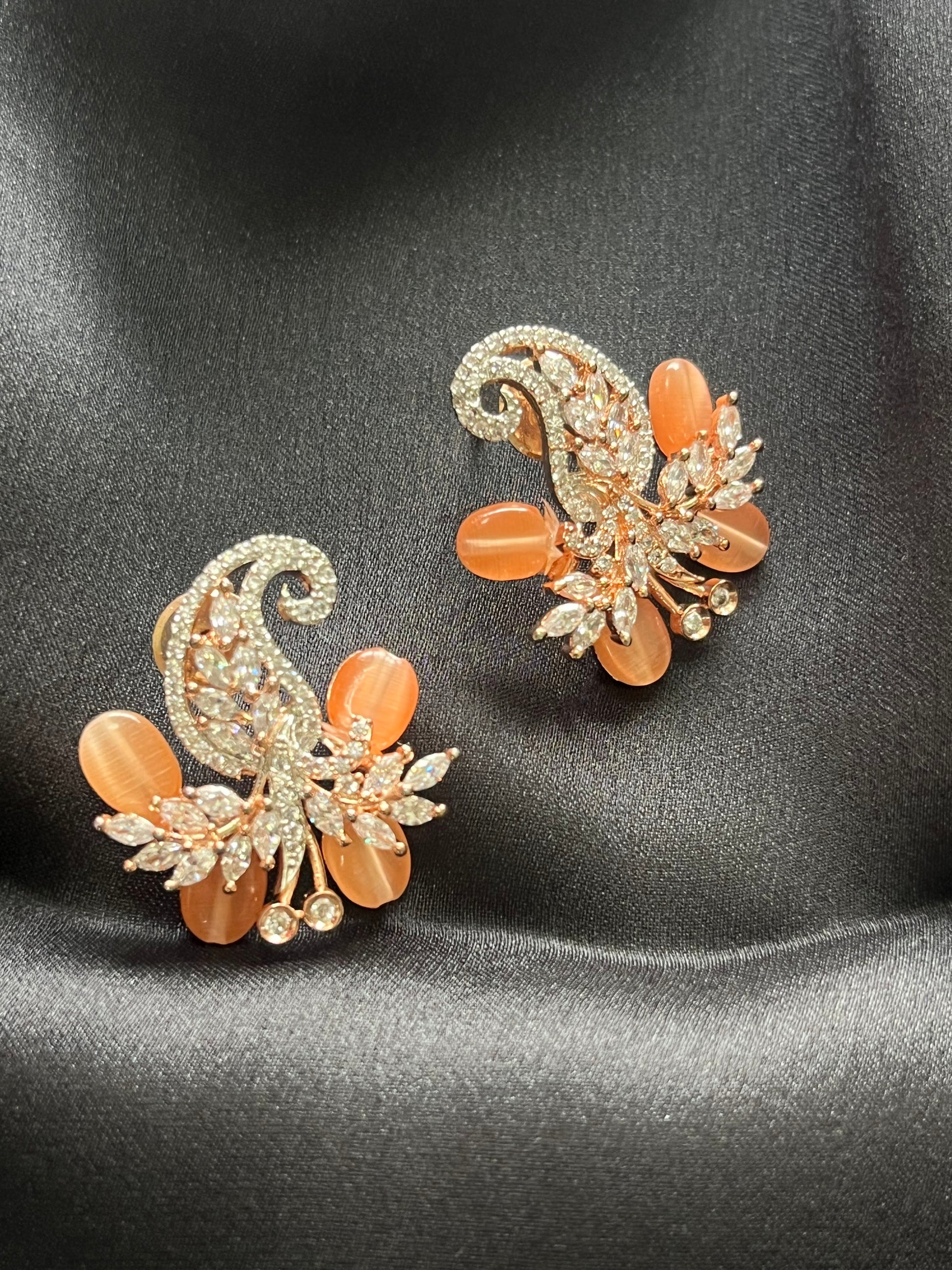 Orange Carnelian designer earring