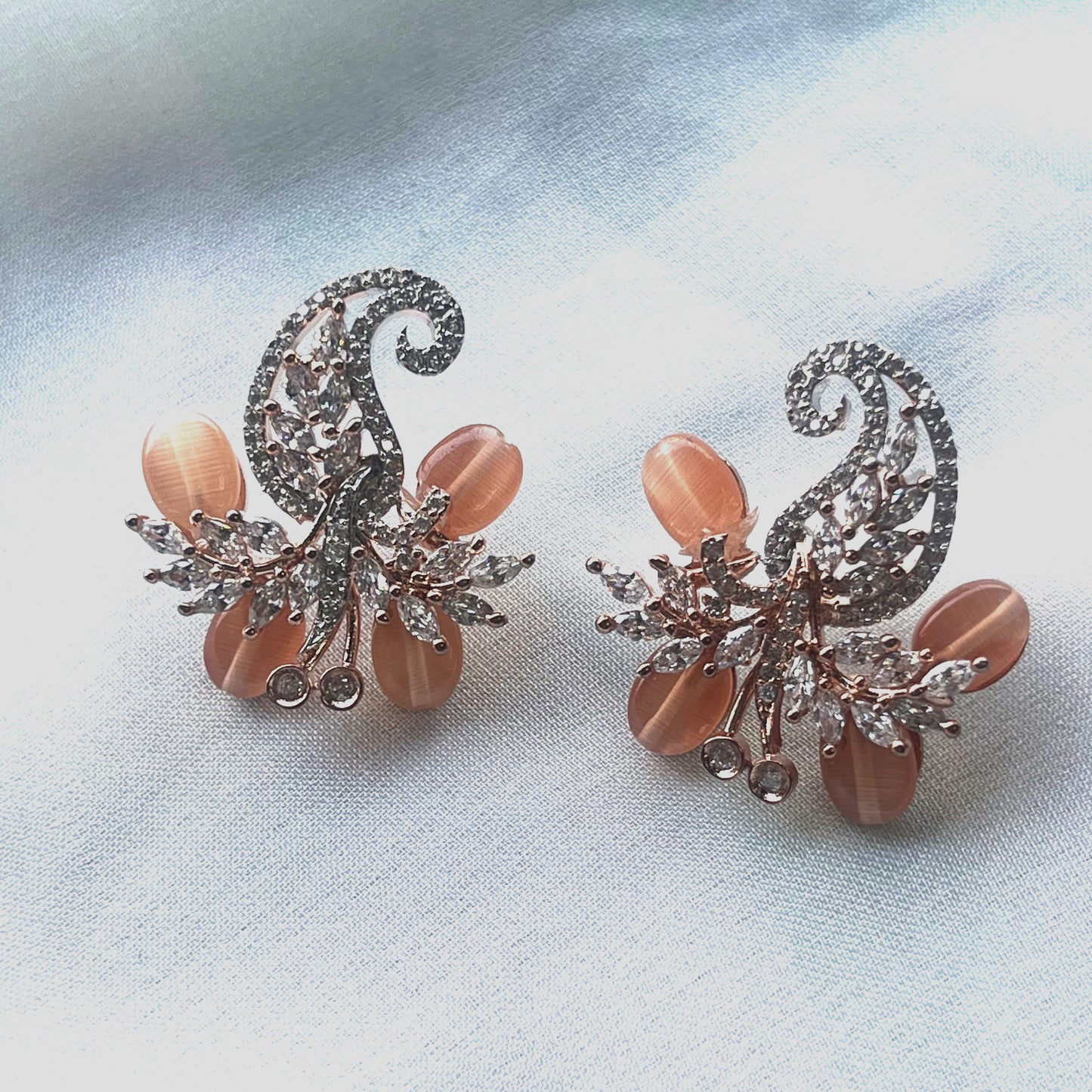 Orange Carnelian designer earring for women