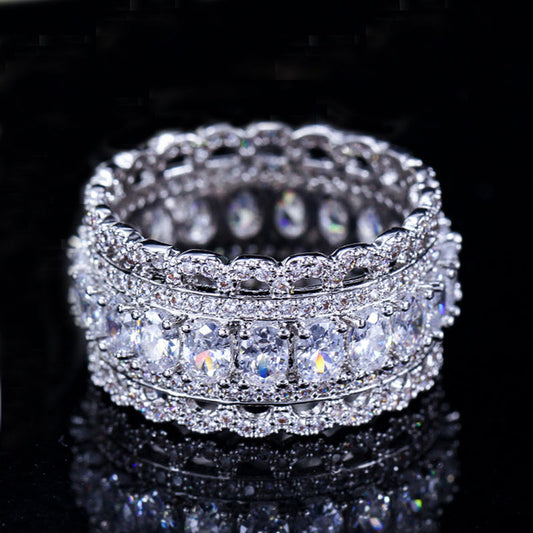 New style pave dazzling cubic zirconia ring for girls & women