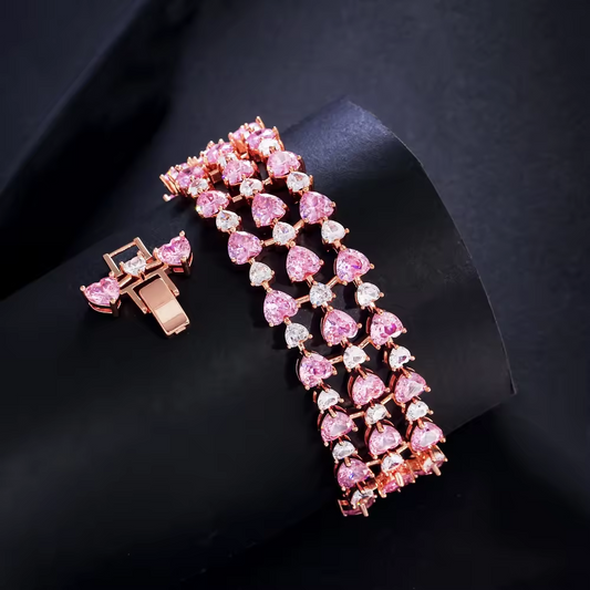 Pink Diamonds rose gold bracelet