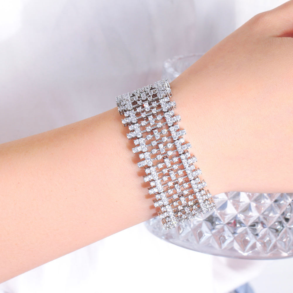 Luxury multirow micro crystal rhinestone bracelets for girls