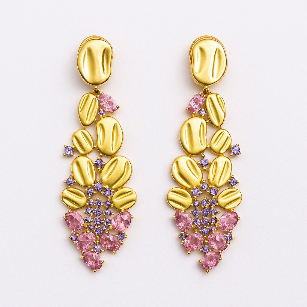 African Cubic Zirconia long earring 