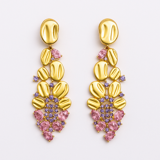 African Cubic Zirconia long earring 