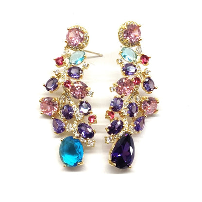Multi Diamonds Luxuary Fashion Dangle Earring