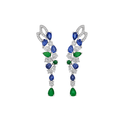 Colourful Bride Long Dangle Earring For Wedding