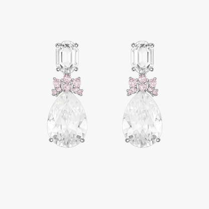 Drop Large Gemstone Plated Silver Earring  For Women