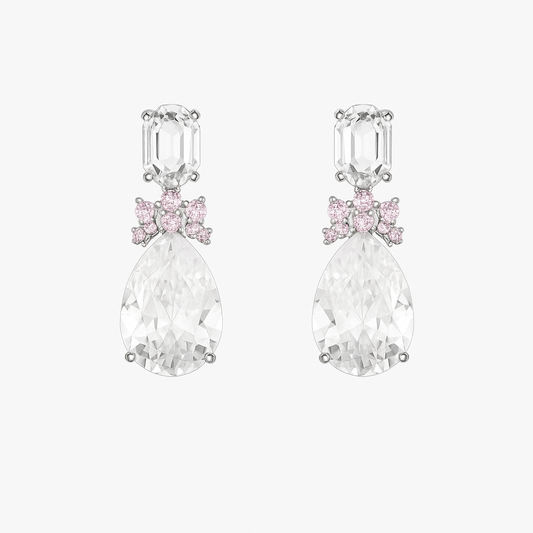 Drop Large Gemstone Plated Silver Earring  For Women
