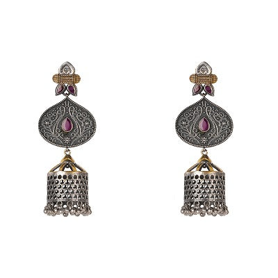 Silver oxidized  earring