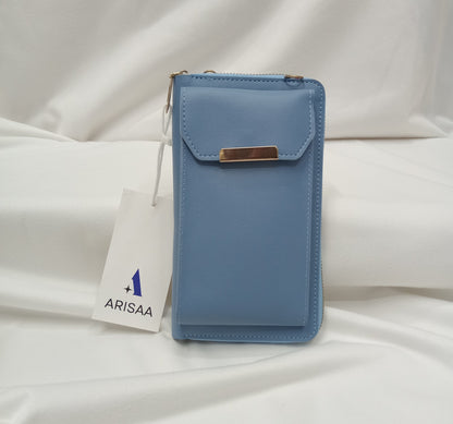 Blue leather phone case