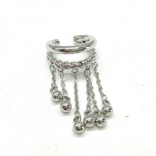 Silver Cascade Chain Ear Cuff