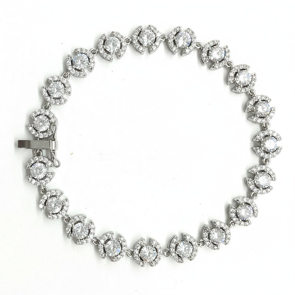 Celeste Halo Crystal Tennis Bracelet