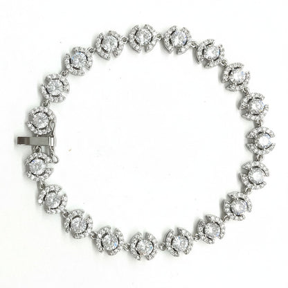 Celeste Halo Crystal Tennis Bracelet
