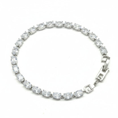 Oval Crystal Tennis Bracelet