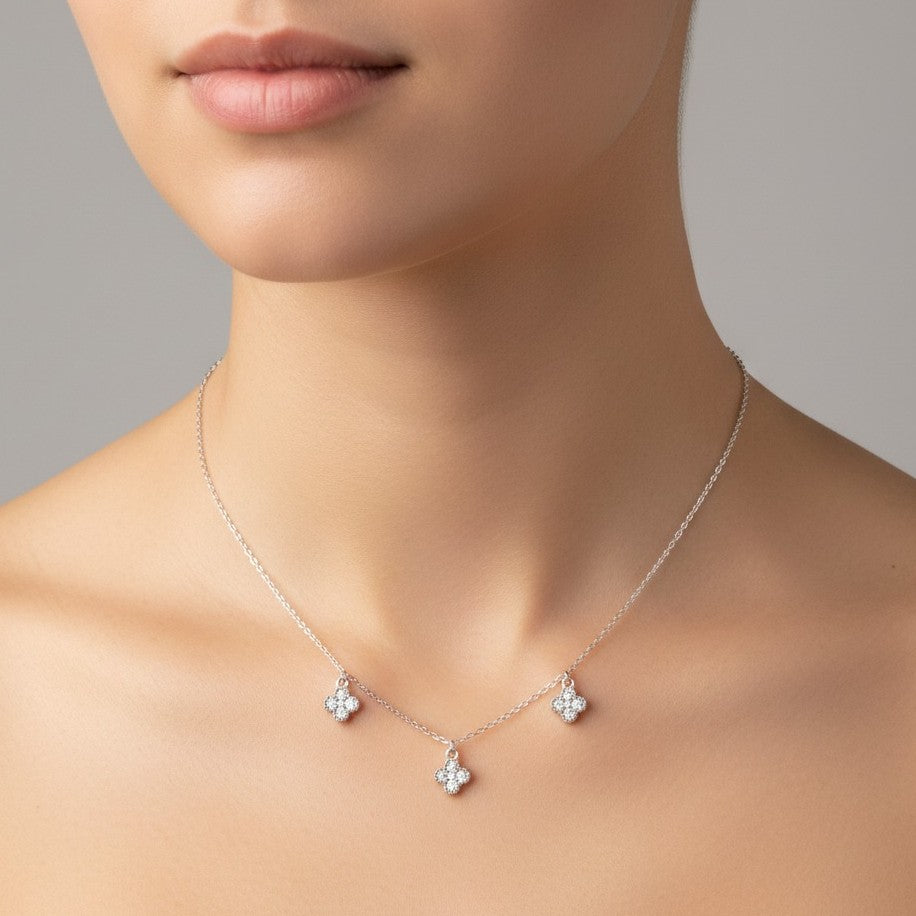 Trinity Clover Drop Necklace