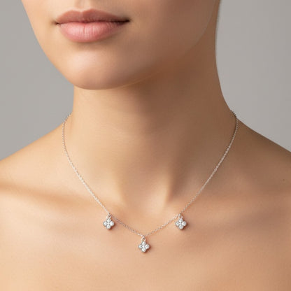 Trinity Clover Drop Necklace