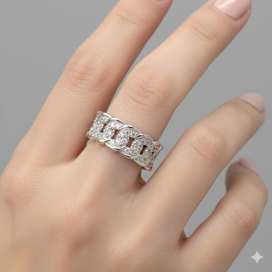 Luna Bloom Crystal Open Ring