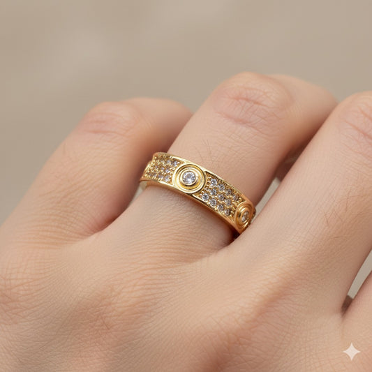 Eterna Circle Gold Statement Ring