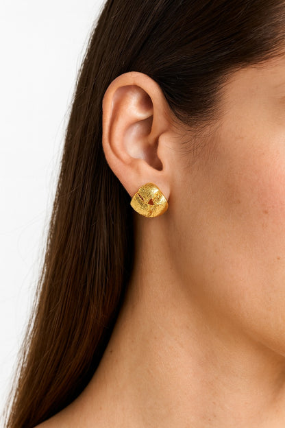 Triangle Shape Glossy Matte Stud Earring