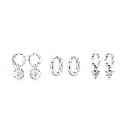 Celeste Mini Hoop Charm Earrings